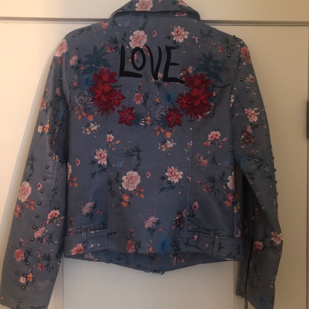Desigual leather like motorcycle jacket NWT LOVE 2